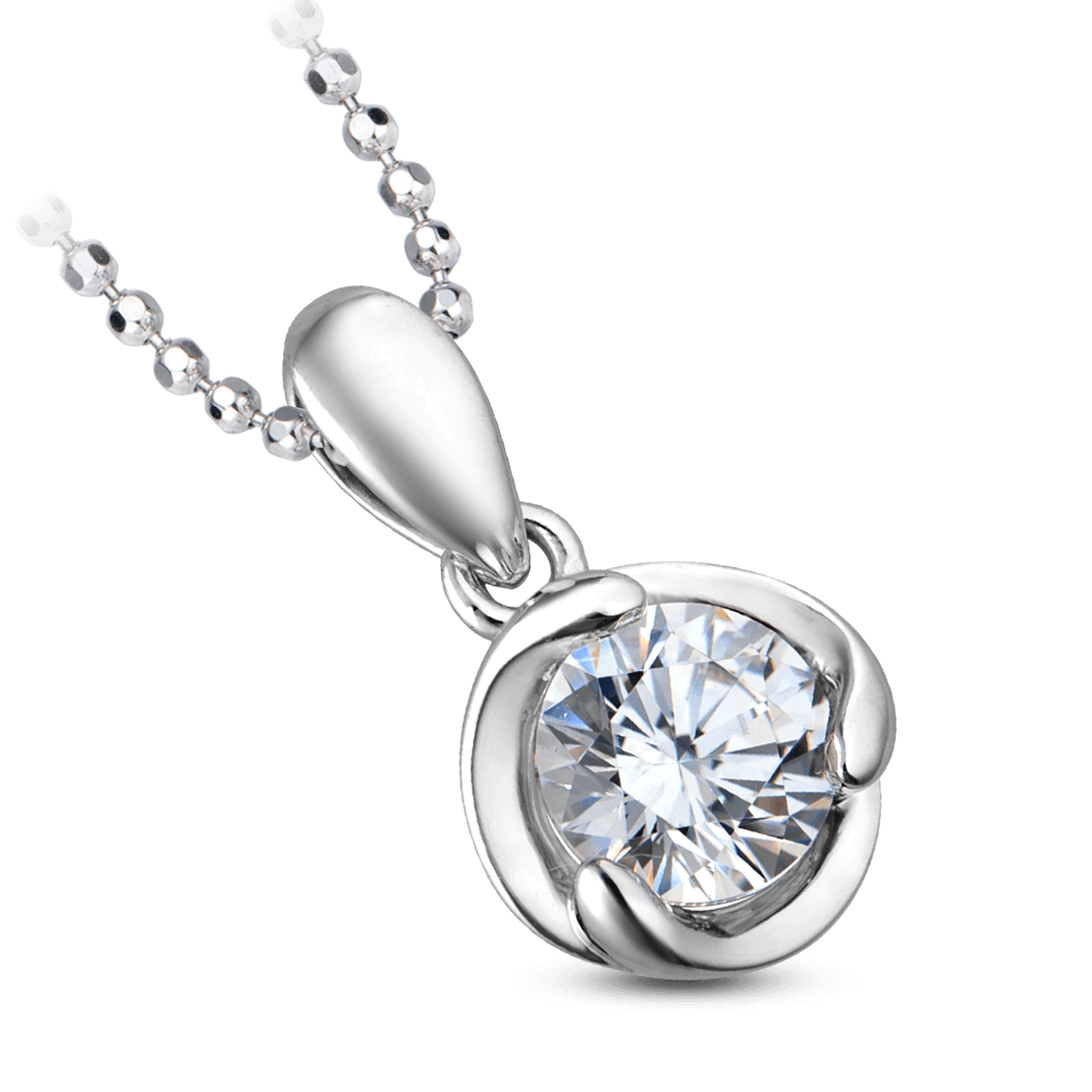 Mặt dây chuyền Vàng trắng 10K đính đá ECZ Swarovski PNJ XM00W000116