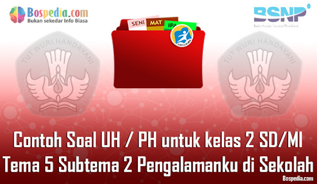 Contoh Soal UH / PH untuk kelas 2 SD/MI Tema 5 Subtema 2 Pengalamanku di Sekolah