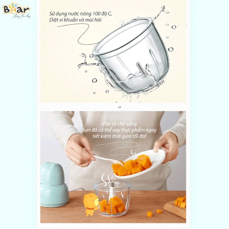 Máy xay thực phẩm Bear QSJ-B01P1 - Blue 25 may xay an dam bear qsj b01p1 8