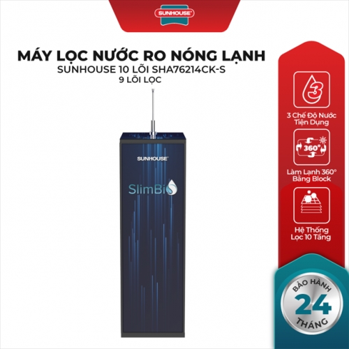 Máy Lọc Nước R.O Nóng Lạnh Sunhouse Slimbio SHA76214CK-S