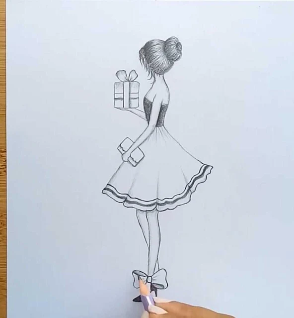 رسم فتاة بالرصاص رسم فتاة جميلة بالرصاص