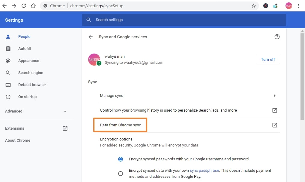 Cara Menghapus Sinkronisasi Akun Google di Chrome