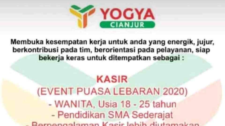 Lowongan Kerja Terbaru Yogya Cianjur Tahun 2020 2021