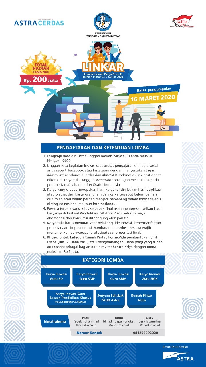 Lomba Inovasi Karya Guru Dan Rumah Pintar Tahun 2020