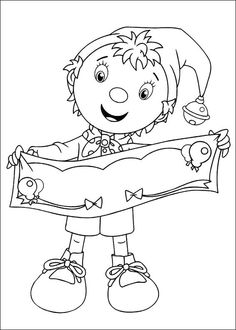 Noddy coloring pages for kids, printable free | Cartoon colo