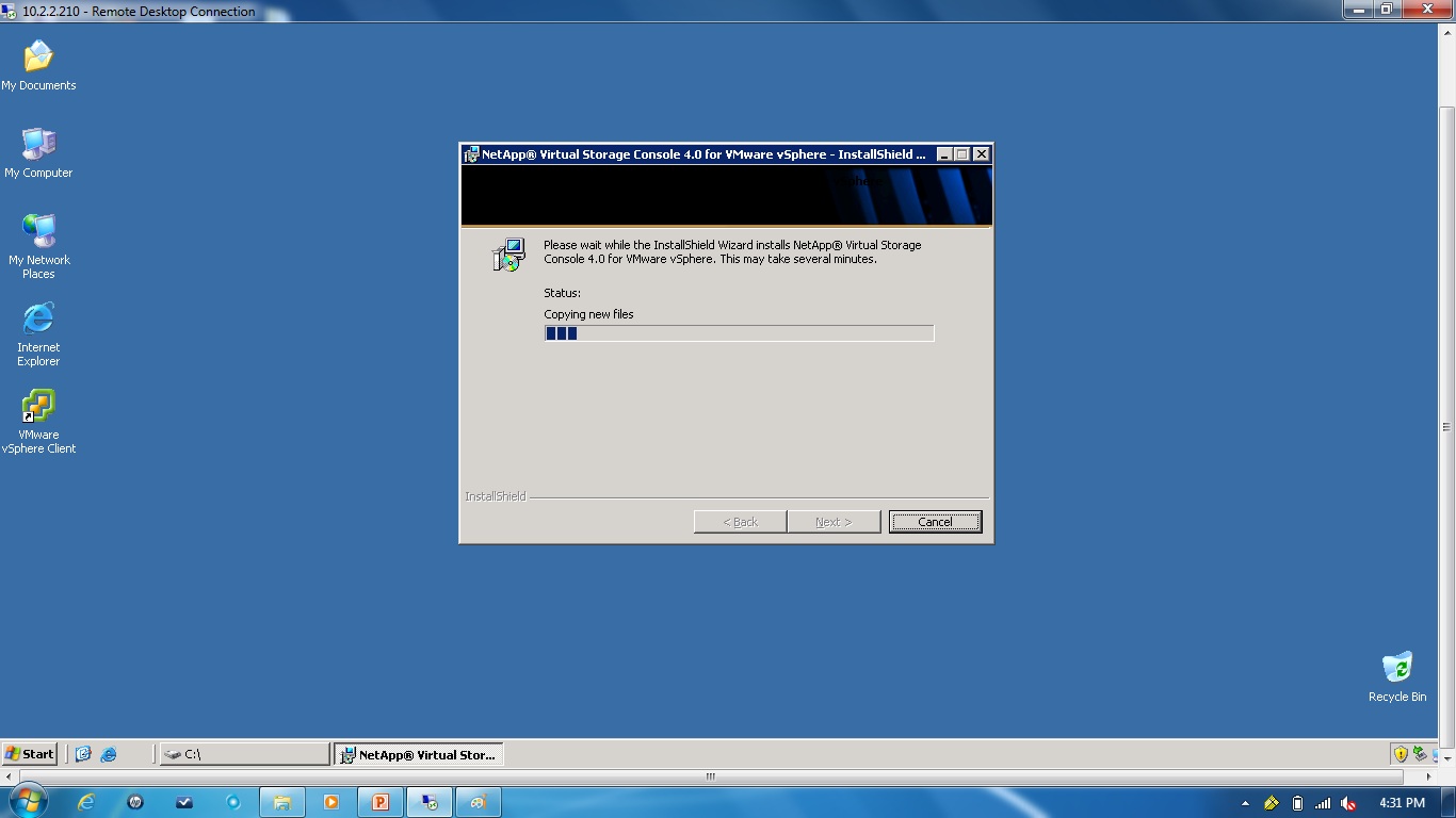 Remote Infrastructure Management NetApp Virtual Storage Console for