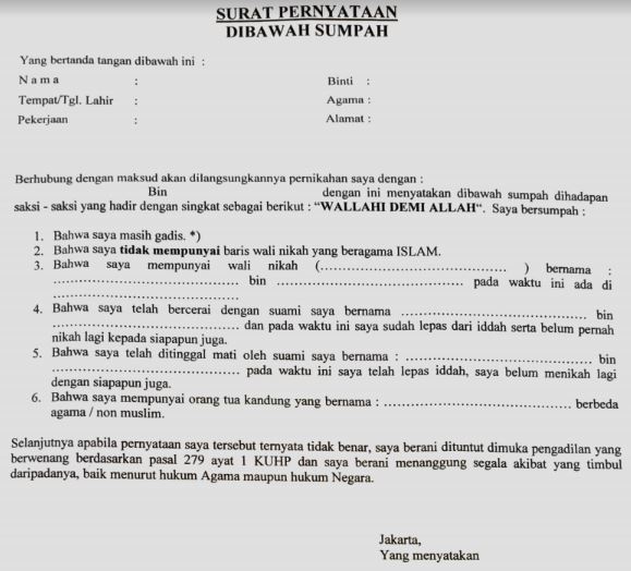 Contoh Surat Rekomendasi Numpang Nikah Dari Kua Daftar