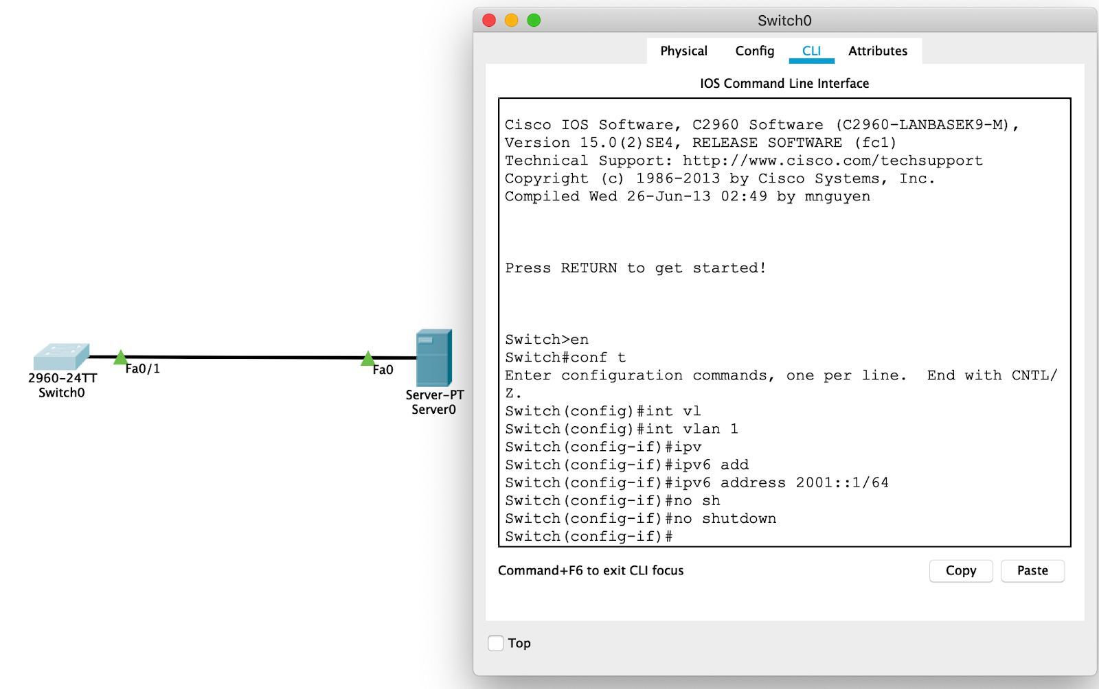 configure ip address on switch cisco packet tracer