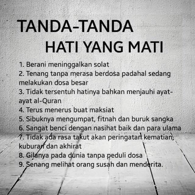 Lifestyle blog : 9 Tanda Hati Yang Mati