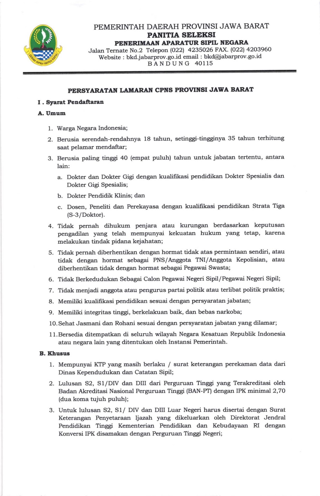 Pengumuman Cpns 2019 Provinsi Jawa Barat Informasi Cpns Asn Indonesiainfo Cpns Asn Indonesia 2021