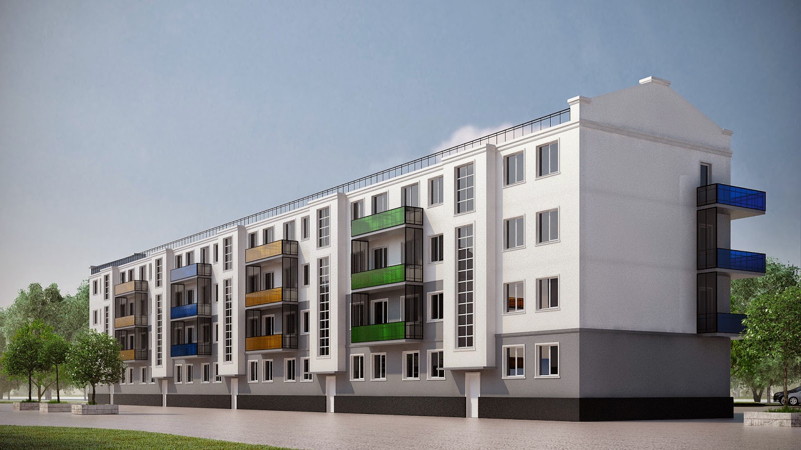 Бирс фасады многоквартирных домов