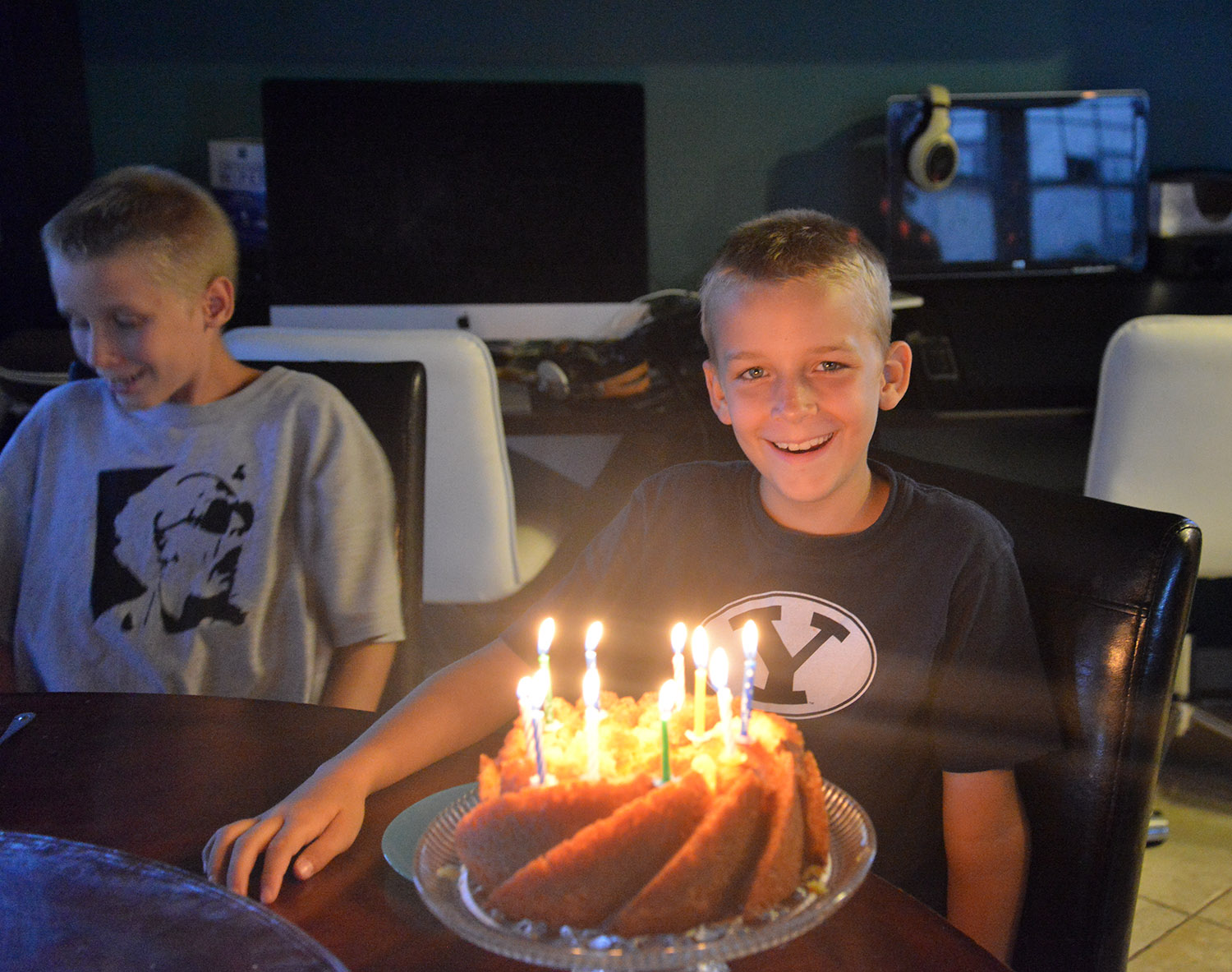 Birthdays, Porch Swing, Peeker - light-in-leaves