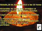 Encendido de velas por el primer aniversario del incendio forestal de Alcublas