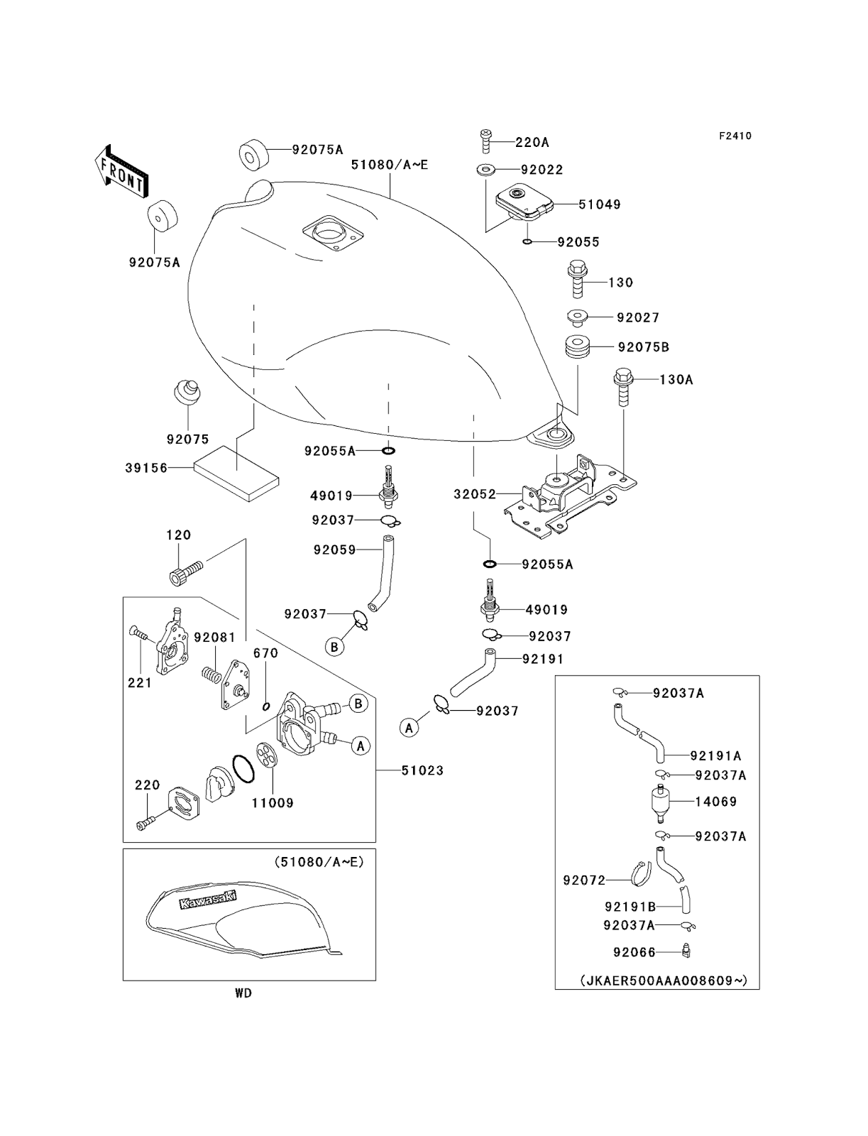 Kawasaki ER5 Part Diagrams Fuel Tank