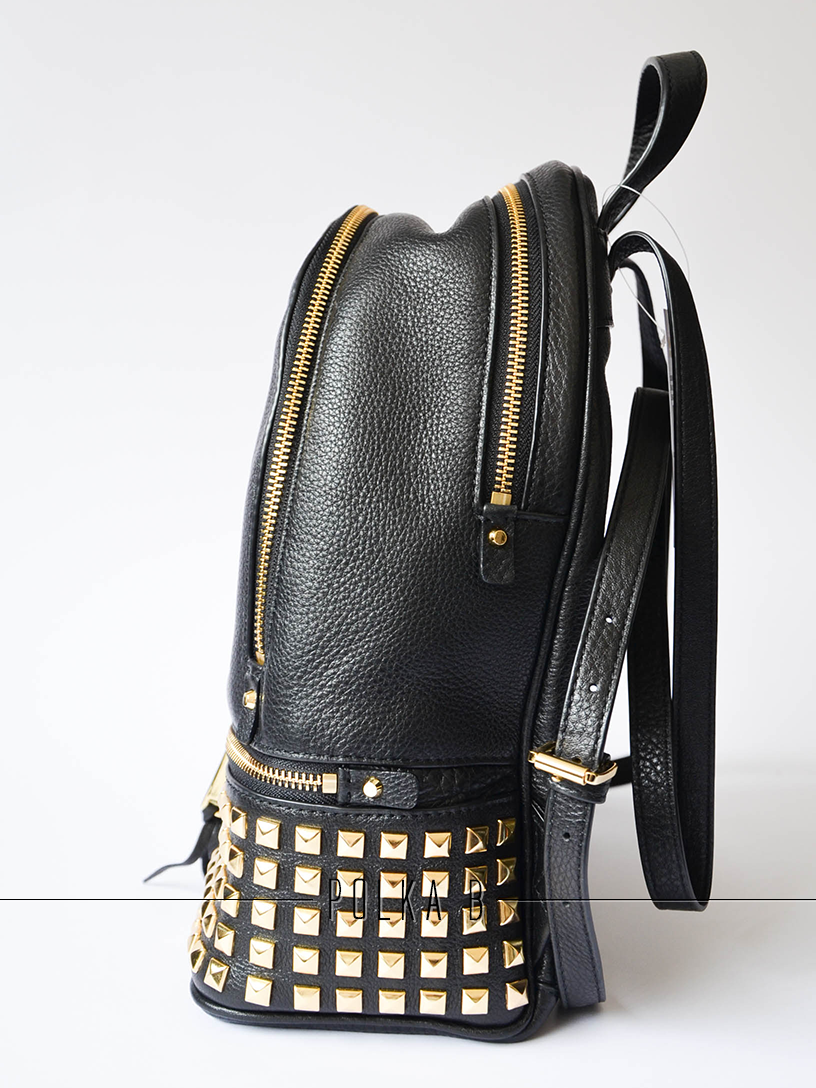Michael Kors Rhea Small Studded Leather Backpack - Black | Polka B - Authentic Luxury You Can Afford