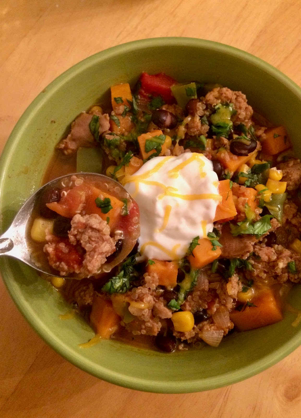 Savory Moments Turkey, sweet potato, & quinoa chili