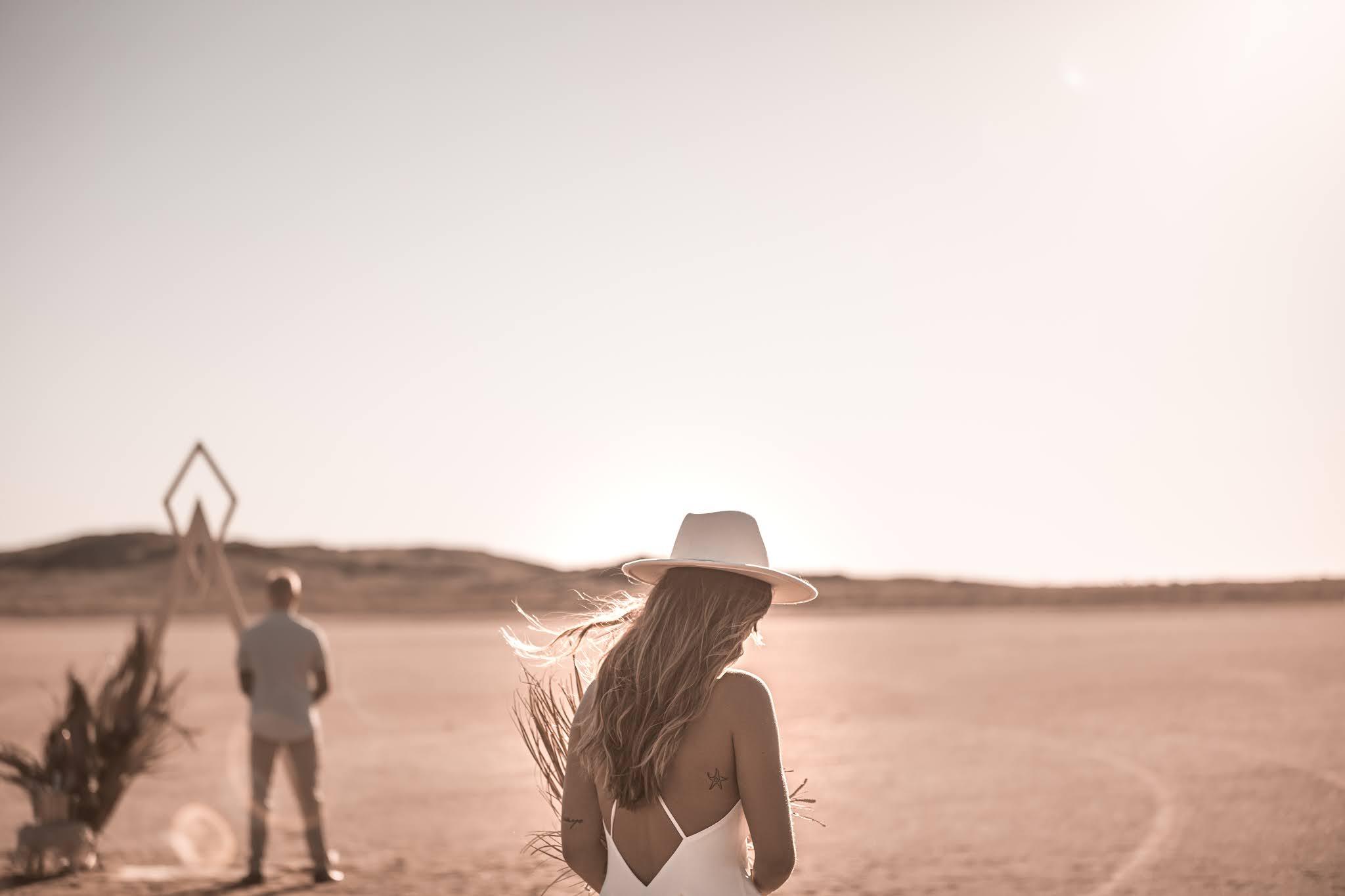 intimate bohemian elopement shoot | to the aisle pilbara region two unique photography and film weddings florals styling karratha wa