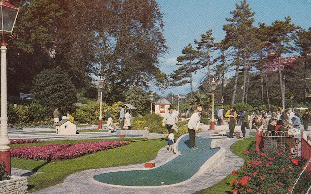 Miniature Golf in Central Gardens, Bournemouth. Postcard by The Photographic Greetings Cards Co Ltd, London. Posted 24 July 1970