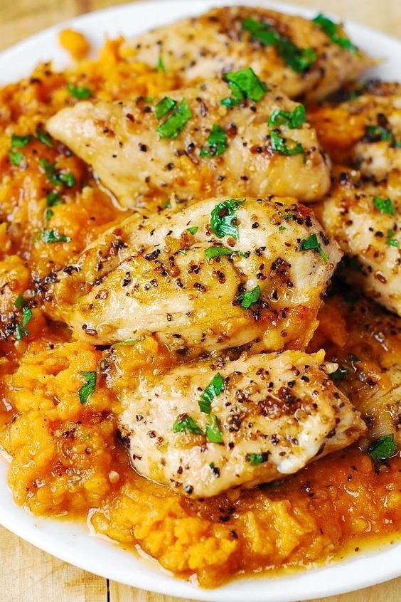 MapleGlazed Chicken with Sweet Potatoes Like Food