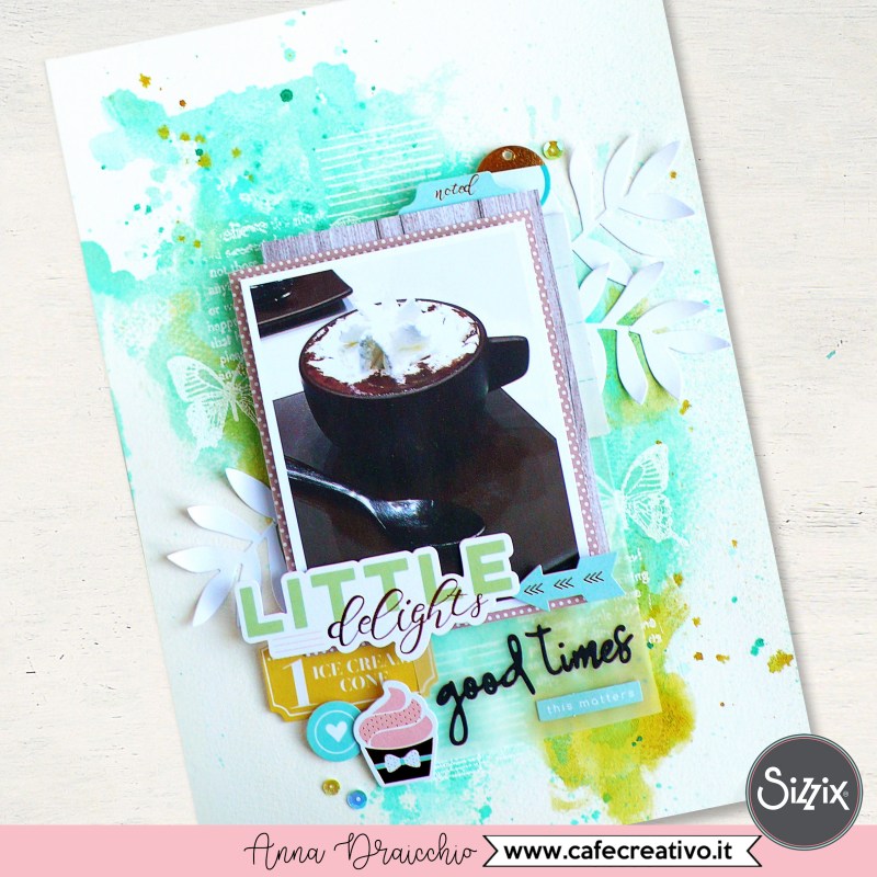 [Scrapbooking] Embossing a caldo e Stamping per una pagina Café