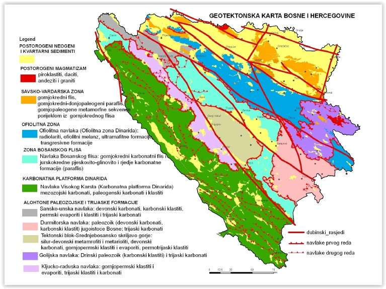 Bosna i hercegovina fiziko-geografska karta u Bosna i hercegovina fiziko-geografska karta u