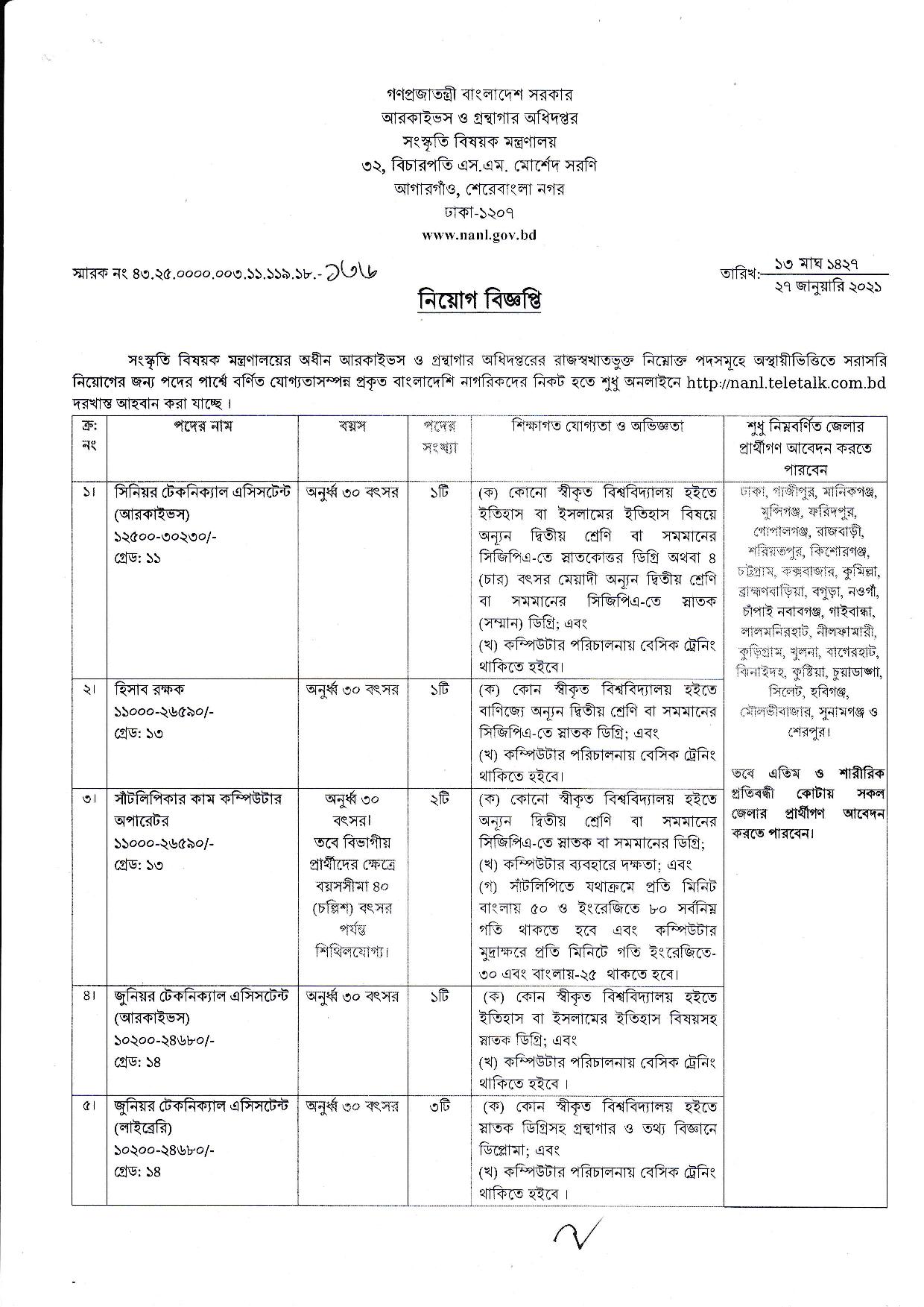 nanl job circular