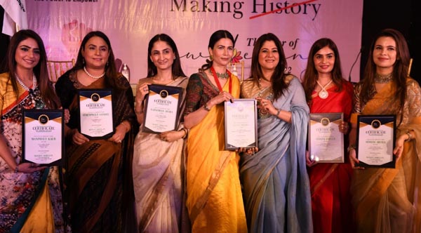 Newly appointed  Chairperson Manjot Dhillon with her new team. Photo Nannu Studio