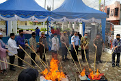 Menyambut hari Bhakti Adhyaksa ke 60 kejaksaan negeri Aceh tenggara menggelar eksekusi hukuman cambuk dan pemusnahan narkotika