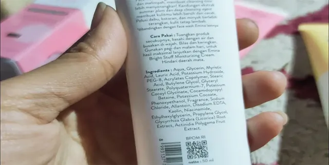 Emina Bright Stuff Whip Face Wash Ingredients