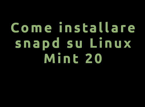 Come installare pacchetti in formato snap su Linux Mint 20 1