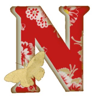 Abecedario Rojo con Mariposas. Red Alphabet with Butterflies.