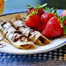 nutella-filled "frenched" tortillas