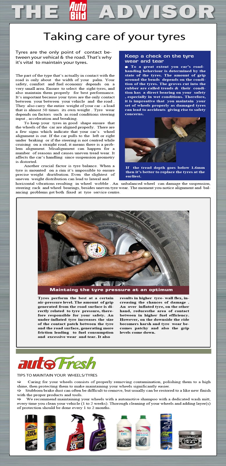Official AutoFresh Blog Taking Care For Tyres