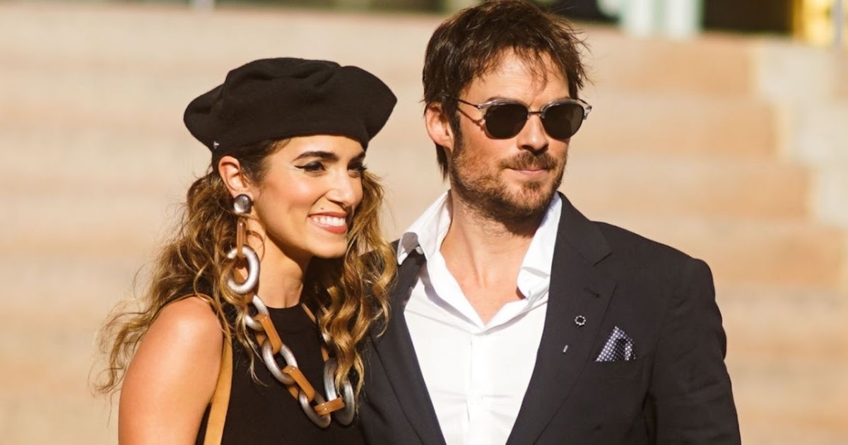 Nikki Reed and Ian Somerhalder – Outside Armani Haute Couture Fall