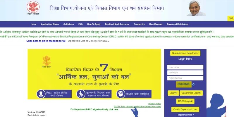 बिहार स्टूडेंट क्रेडिट कार्ड योजना 2021: ऑनलाइन आवेदन, Student Credit Card | सरकारी योजनाएँ