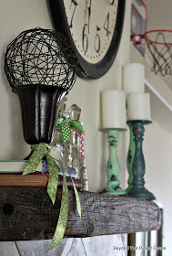 beyond the picket fence, paint, shabby decor, mantel, fusion paint, candlesticks, http://bec4-beyondthepicketfence.blogspot.com/2015/02/project-challenge-2-with-thrift-store.html