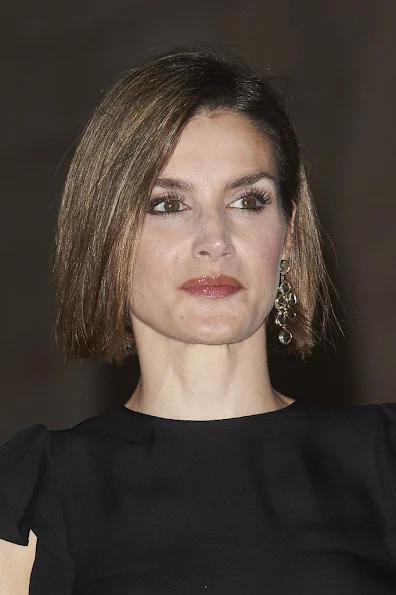 King Felipe, Queen Letizia, Queen Sofia attend a official reception at the Almudaina Palace