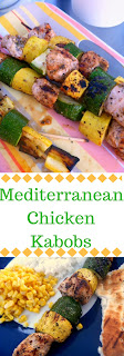 Mediterranean Chicken Kabobs are a summer treat!  Bursting with flavors your crave for the rest of the summer! - Slice of Southern
