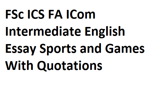 Essay on sports