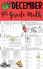 Kelly McCown: December 4th Grade NO PREP Math Packet
