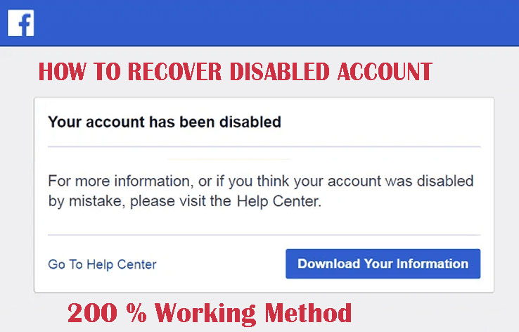 How To Recover A Disabled Facebook Account 2021 - wikilogy