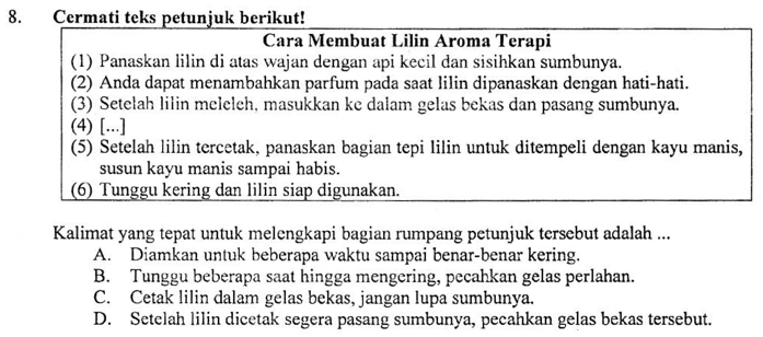Pembahasan Soal Un Smp Mata Pelajaran Bahasa Indonesia Tahun 2019 Melengkapi Teks Prosedur Zuhri Indonesia