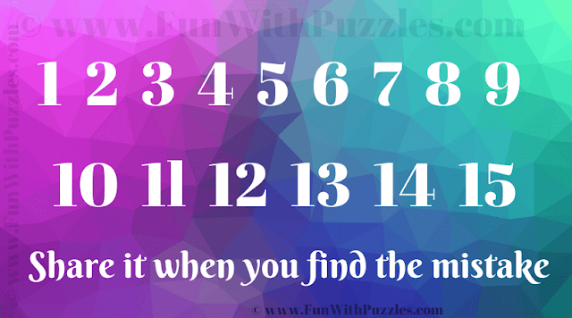 1 2 3 4 5 6 7 8 9 10 1l 12 13 14 15 Share it when you find the mistake