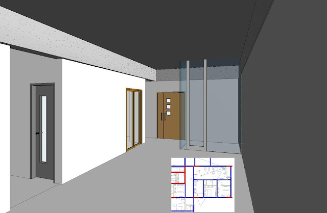 Ý tưởng thiết kế kết cấu căn hộ-Góc hình dung dầm phụ trên hành lang