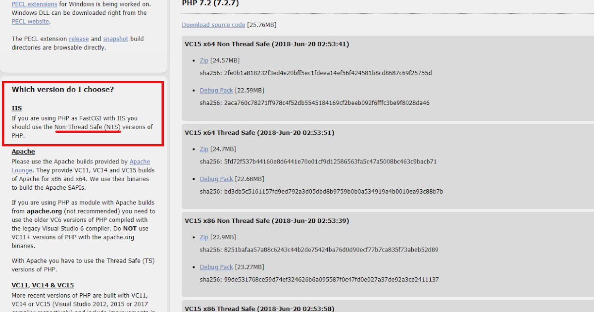 Choose PHP Thread Safe or NonThread Safe for IIS