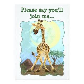 Animal Parade Giraffe Invitation