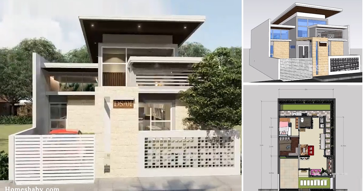  Desain  dan  Denah Rumah  Modern Minimalis  Ukuran 8 x 8 M lengkap dengan RAB nya  Homeshabby com 