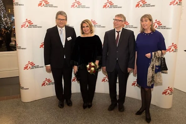Grand Duchess Maria Teresa attended gala dinner of 30th anniversary of establishment of MSF-Luxembourg at Cercle Cite Culture Center.