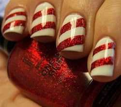 nail christmas nails candy cane acrylic designs holiday peppermint xmas canes fun easy pretty fingernails december manicure candycane stripes idea