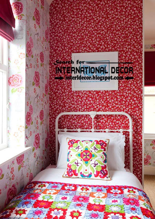 color combinations with red color in the interior, red wallpaper for kids bedroom
